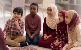 Children sitting together during a Qur'an class